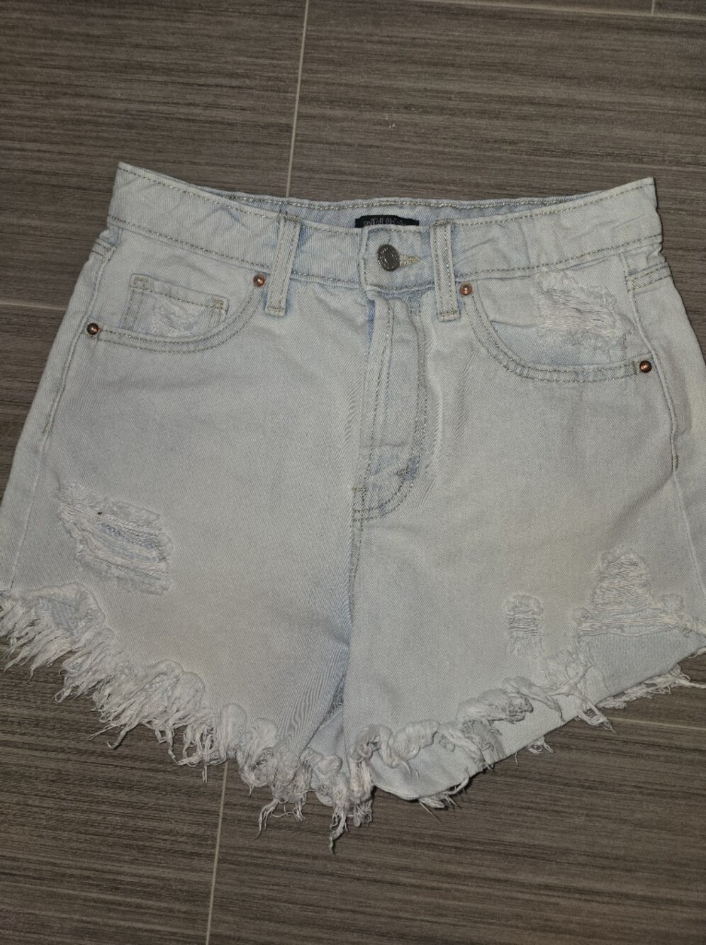 wild fable Light Blue Distressed Denim Shorts
